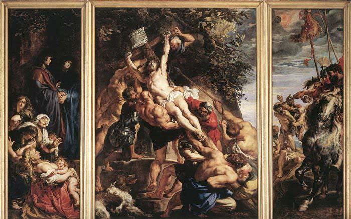 RUBENS, Pieter Pauwel Raising of the Cross oil painting picture